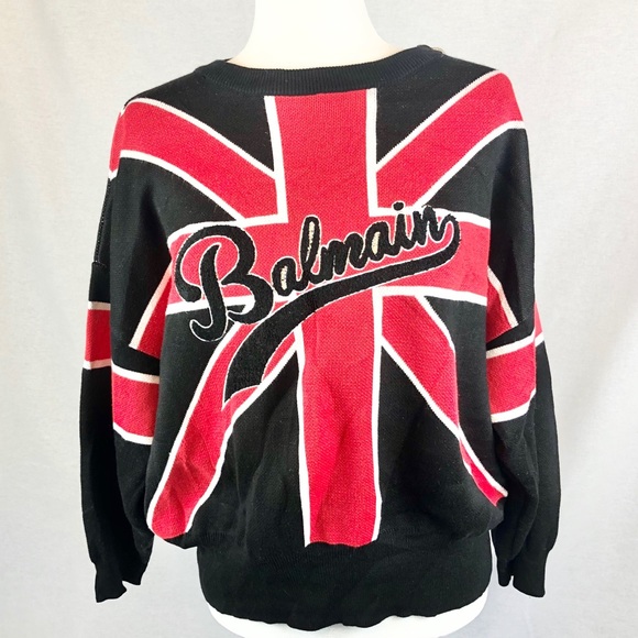 Balmain Sweaters - Balmain Union Jack sweater w/ shoulder buttons szM